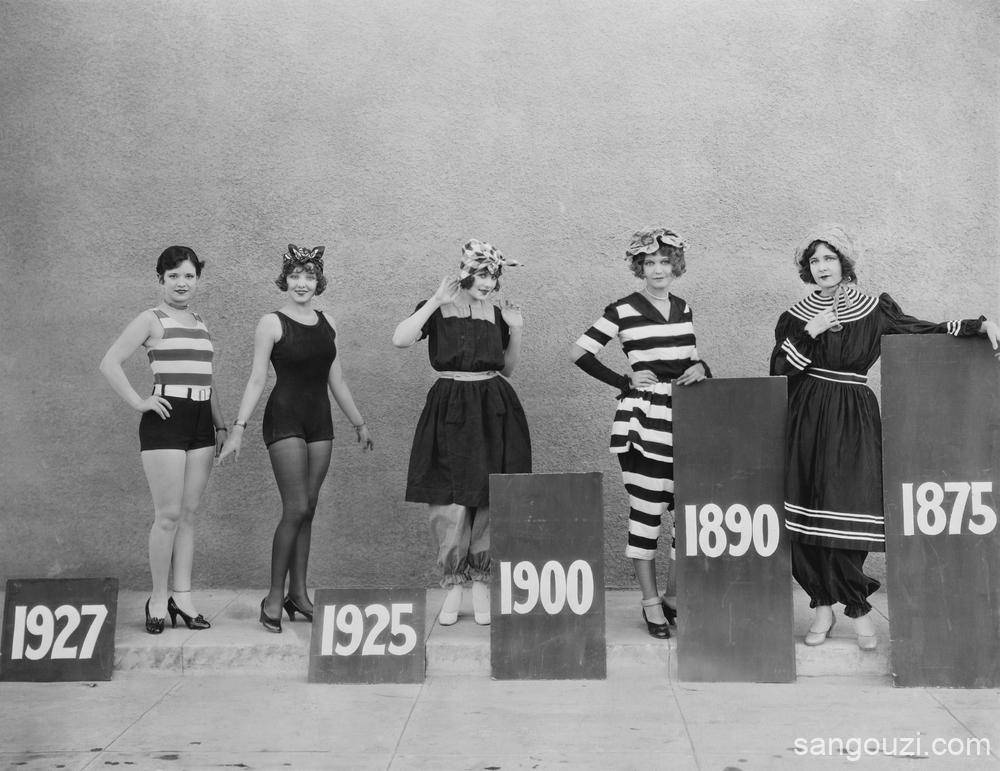 1875年至1927年女式泳衣的变化